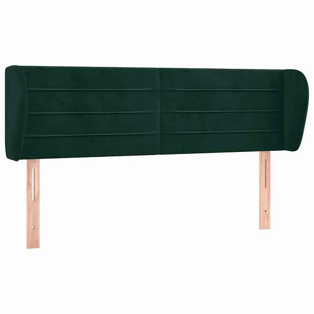vidaXL Čelo postele typu ušák tmavě zelené 147x23x78/88 cm samet