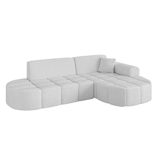 ALTDECOR ROHOVÁ SEDAČKA s otomanem, pravá LIVO-L1 252x173x79,5 Bílá Buklé