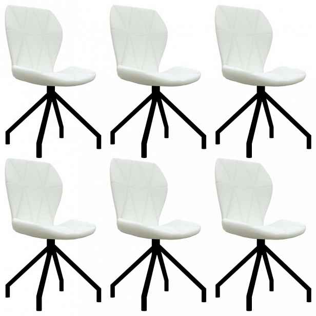 Jídelní židle 6 ks umělá kůže Bílá