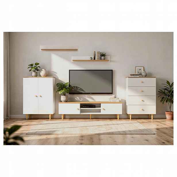 Nábytková Stěna Range artisan-bílý set 2 komody Rtv skříňka 150 cm 2 police