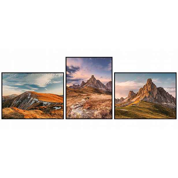 Plakáty triptych sada 40x50 hory vrchol krajina