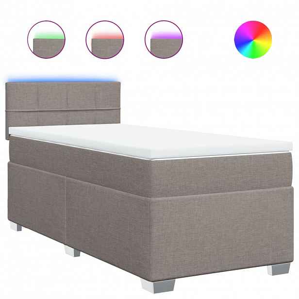 vidaXL Box spring postel s matrací taupe 90x200 cm textil