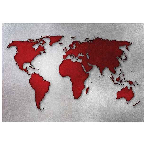 Fototapeta Mapa světa červeno-šedá vinylová 460x300 lepidlo
