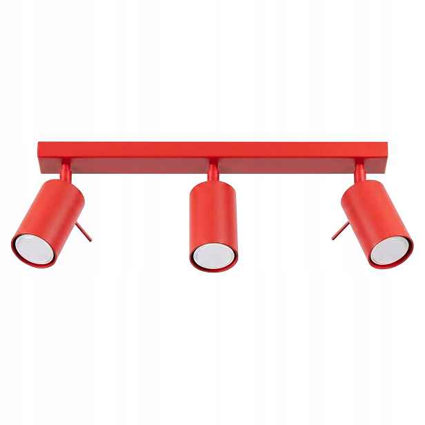 Sollux Lighting stropní svítidlo červená lišta 45 cm 3xGU10 ring