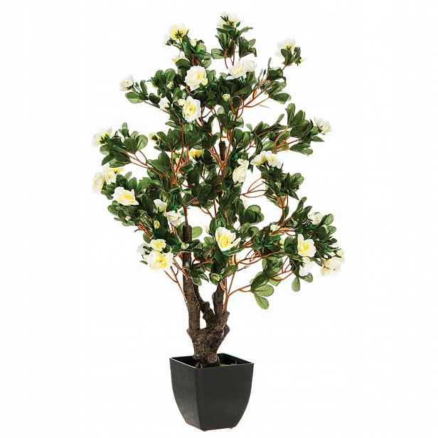 Umělá rostlina Azalia, barva bílá, 81 cm