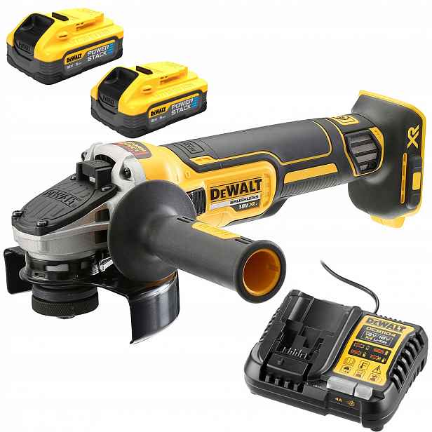 Aku úhlová bruska DeWALT DCG405N napájecí sada DCB1104H2