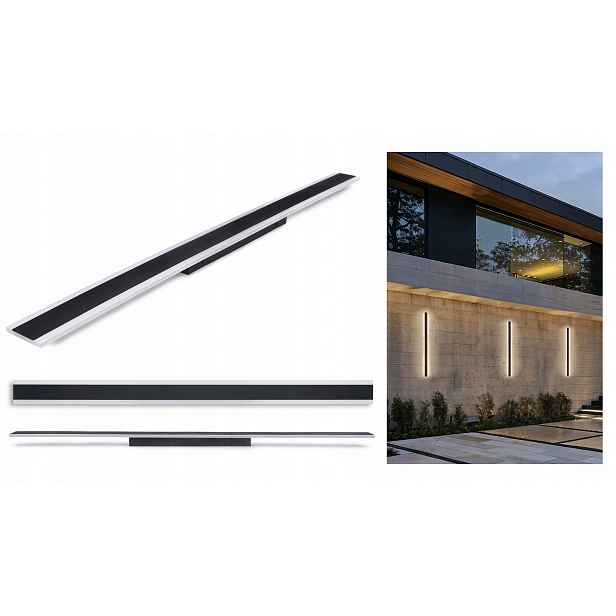 Led fasádní lampa 120 [cm] 36 [w] IP65 nástěnná lampa černá neutrální 3240 lm