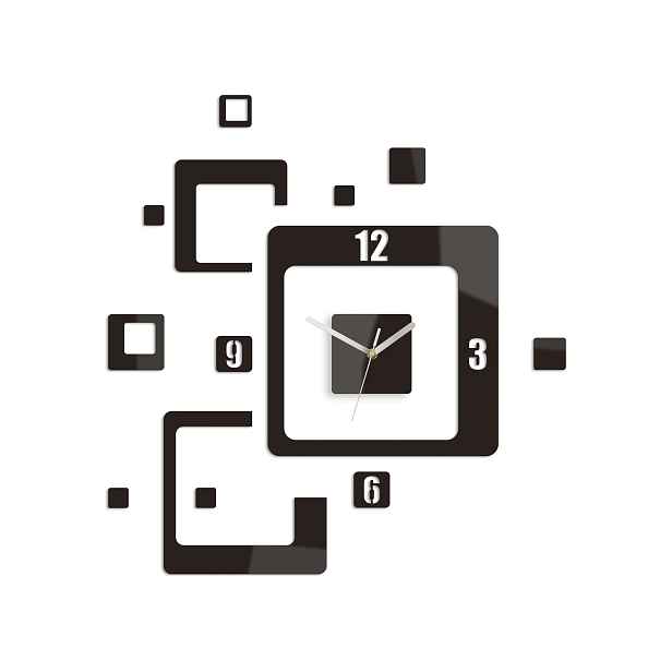 ModernClock 3D nalepovací hodiny Trio wenge