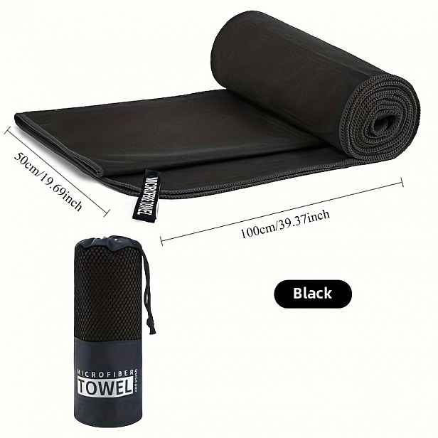 TEMU 1 Mikrovláknový Fitness Ručník, Lehký, Kompaktní, Super Savý, Rychleschnoucí, Bez Písku, Vhodný pro Venkovní Použití, Dostupné v Různých