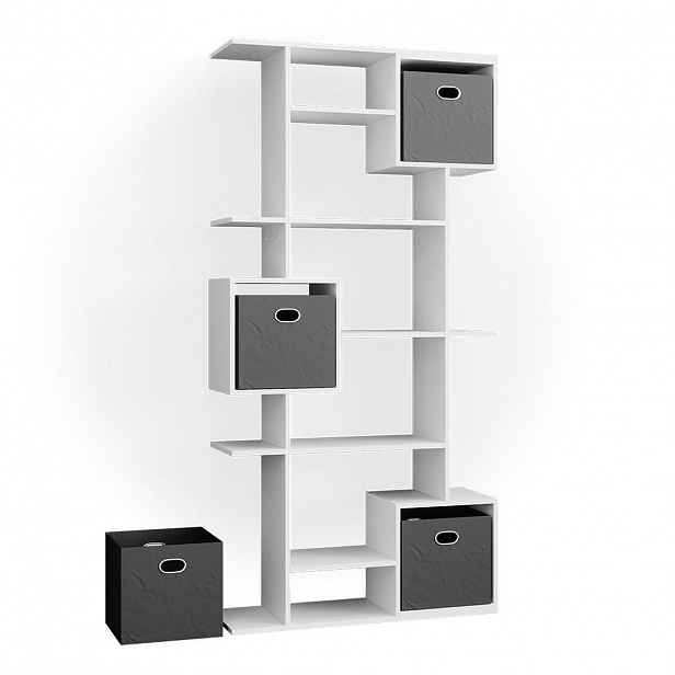 Vicco DĚLICÍ STĚNA Cube Bílá 92 x 187.7 cm se 2 skládacími boxy