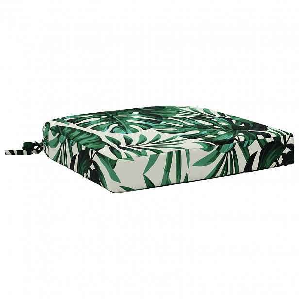 vidaXL 1-dílný sedák SOEST 100% polyester Vzor listů 45 x 45 x 7 cm