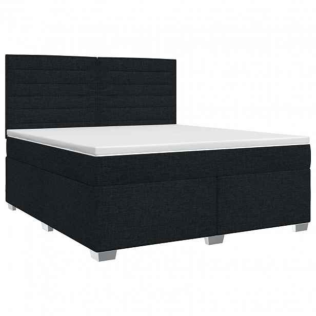 vidaXL Postel boxspring s matrací Černá 180 x 200 cm Textil