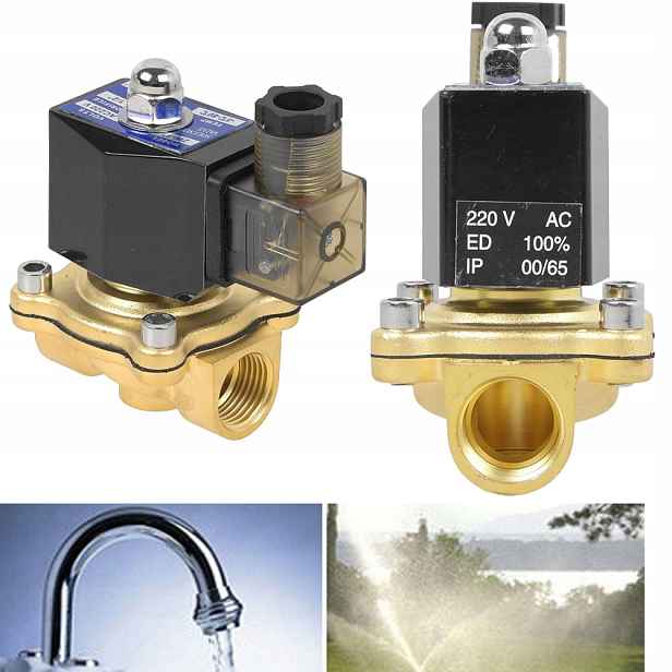 Elektromagnetický ventil 1/2" normálně uzavřený ventil 220 V