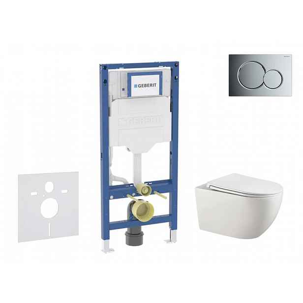 Geberit Duofix - Set předstěnové instalace, klozetu Gaia a sedátka softclose, tlačítko Sigma01, lesklý chrom SANI11CA1132B
