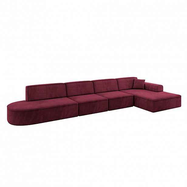 ALTDECOR ROHOVÁ SEDACÍ SOUPRAVA s otomanem vpravo IREA-L3-v3 – 412 x 165 x 77 cm, bordó