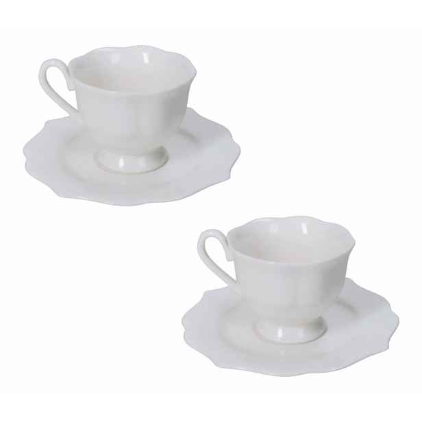 Bílé šálky v sadě 2 ks z kostního porcelánu 80 ml Queen – Brandani