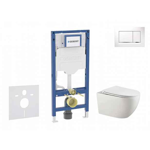 Geberit Duofix - Set předstěnové instalace, klozetu Gaia a sedátka softclose, tlačítko Sigma20, bílá/chrom SANI11CA3123B