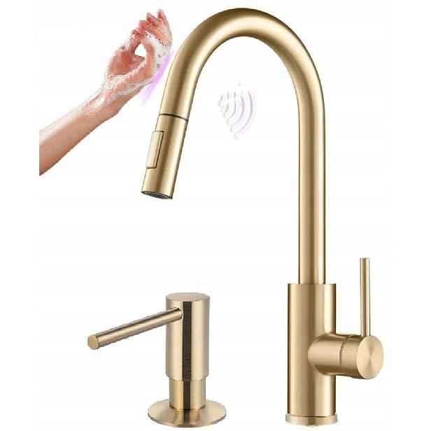 Kuchyňská baterie zlatá dotyková Chde Smart Touch Ww sada Premium