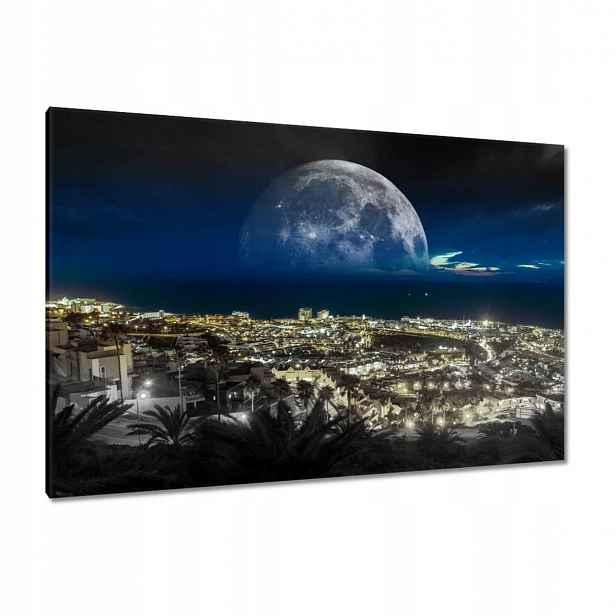 Obrazy 120x80 Měsíc nad městem Noc