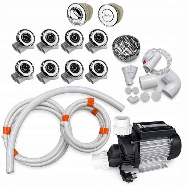 Sada vodní hydromasáže, 8 trysek pro balijské a zahradní Spa čerpadlo 1100 W