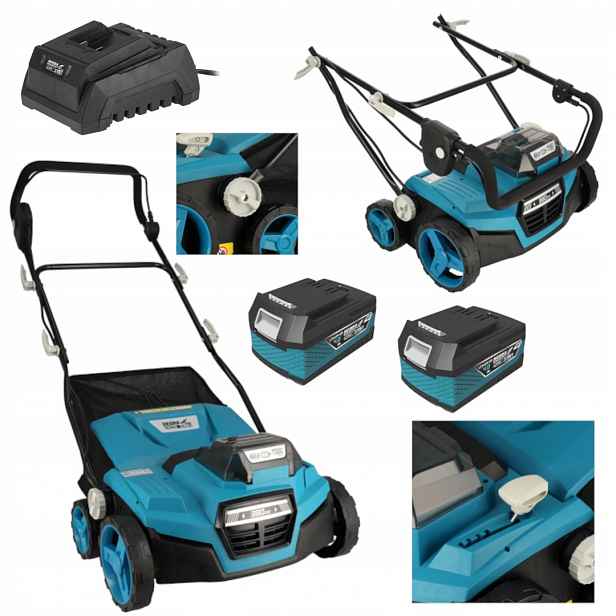Set Vertikutátor/provzdušňovač 2x18V Dedra Sas+all DED7196V 2x 4AH Nabíječka