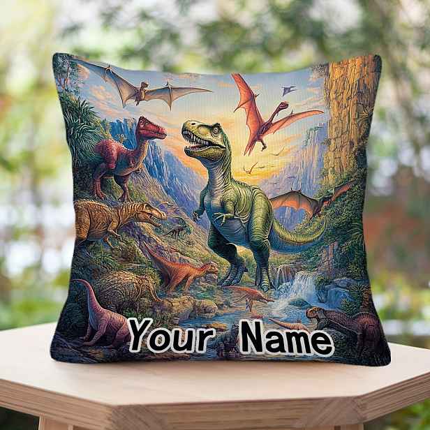 TEMU 1 Vlastní Personalizovaný Povlak na Polštář s Dinosauřím Vzorem, Oboustranně Potištěný Krátký Dekorativní Potah na Polštář, Bez Výplně, Vhodný