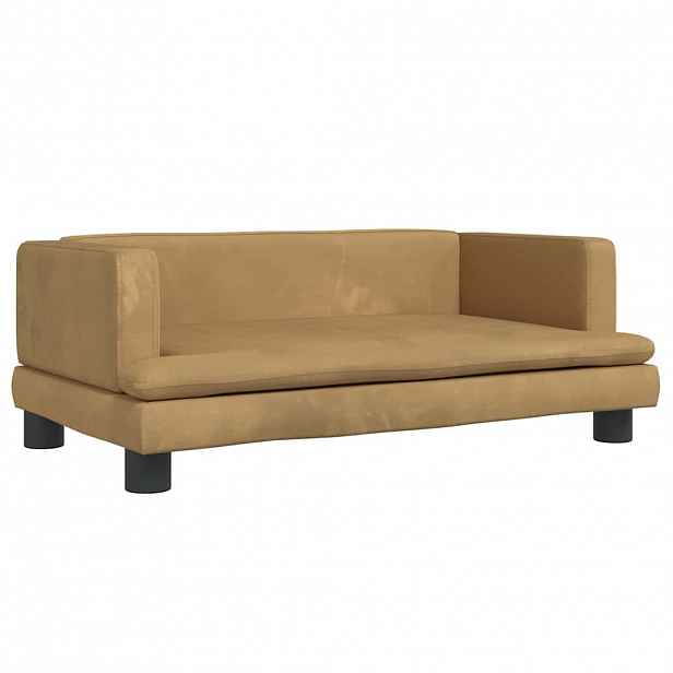 vidaXL Pelíšek pro psy hnědý 80 x 45 x 30 cm samet