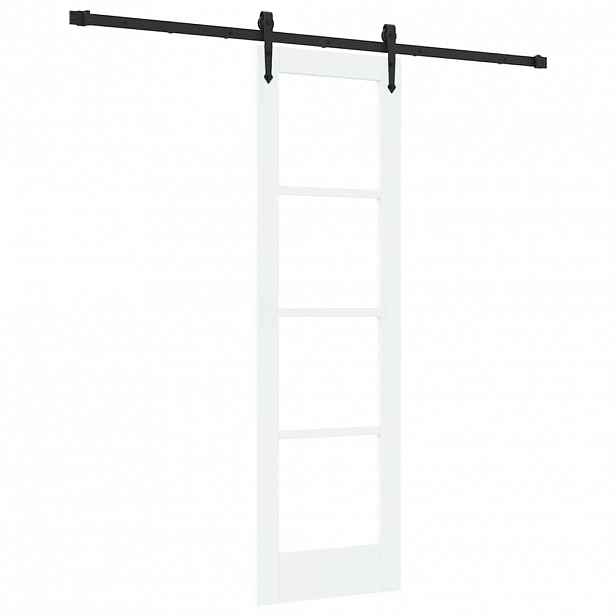 vidaXL Posuvné dveře 61 x 198,5 cm Masivní borové dřevo a sklo
