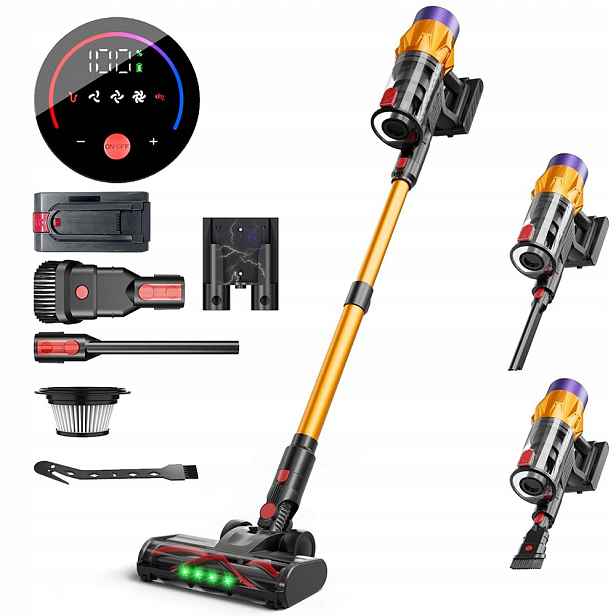 6V1 Bezdrátový Vysavač 550W 3 Režimy Sání Hepa Filtr Pro Domácnost
