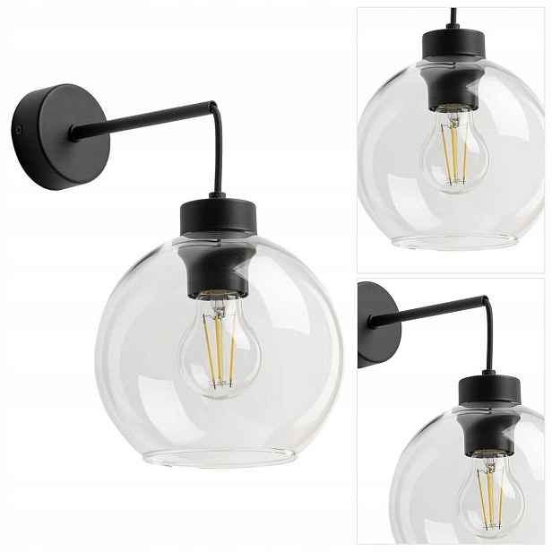 Černá nástěnná lampa Cubus má moderní intenzivní lesk v chodbě Tk Lighting
