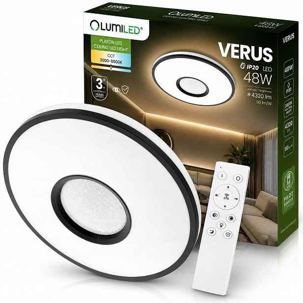 Stropní Svítidlo Led Panel Nástěnný Kulatý Stropní Svítidlo Svítidlo 48W Cct Dálkový Ovladač