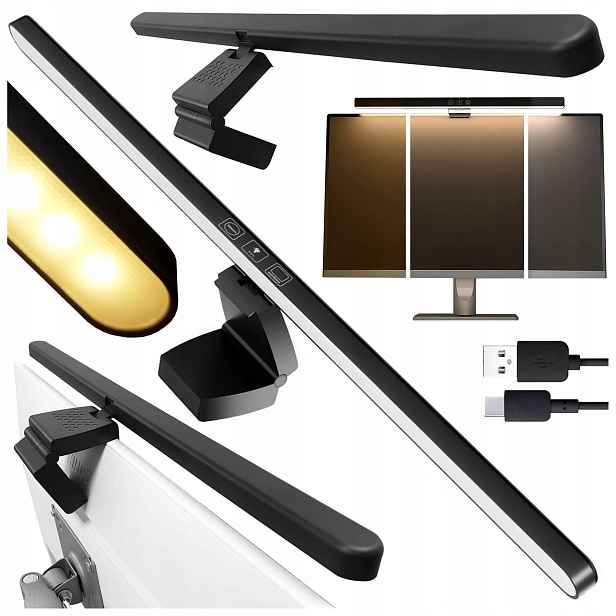 Led Lampa Na Monitor 27 Palců Počítač Stůl Nastavitelná Dotyková 3 Barvy