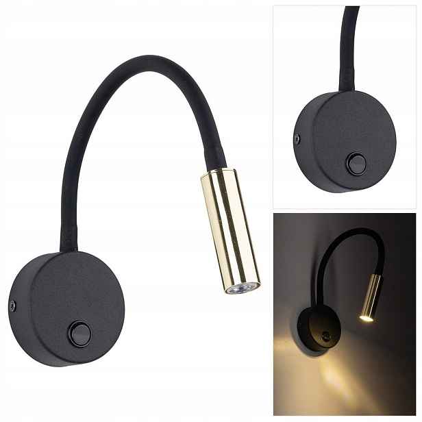 Nástěnné svítidlo Lagos černé barvy, útulná atmosféra vedle kuchyňského zrcadla Tk Lighting