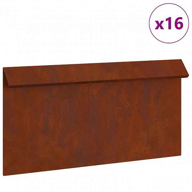 vidaXL Plaňka na šneky 16 ks 50 x 3,5 x 25 cm Povětrnostně odolná ocel