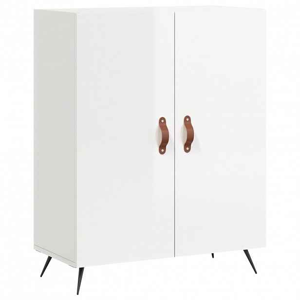 vidaXL Příborník bílý s vysokým leskem 69,5x34x90 cm kompozitní dřevo
