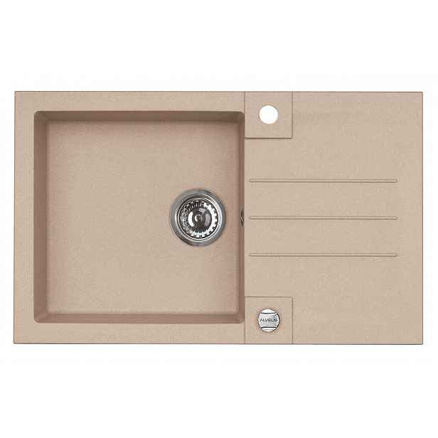 Alveus Rock - Granitový dřez 78x48 cm, s ovládáním odtoku, beige 1090946