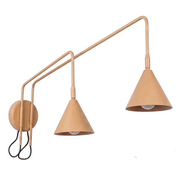 Nástěnné svítidlo Nox 2 zlaté s vypínačem Lampa na zeď pohyblivé rameno Sollux 2