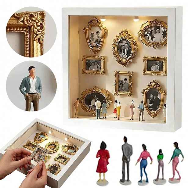 Rámeček Rámeček Led Figurky Vintage Kreativní Ideální pro zobrazení vzpomínek
