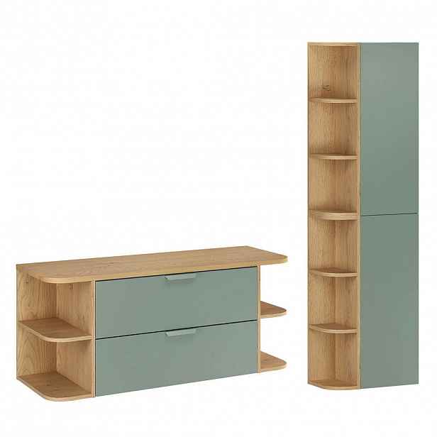Petits-meubles KOUPELNOVÝ NÁBYTEK 120.4cm Oria 2er-Set Zelená