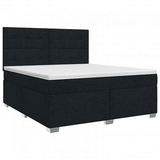 vidaXL Postel boxspring s matrací Černá 180 x 200 cm Textil