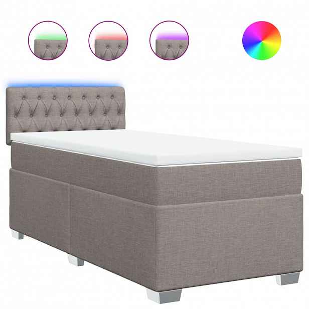 vidaXL Box spring postel s matrací taupe 90x200 cm textil