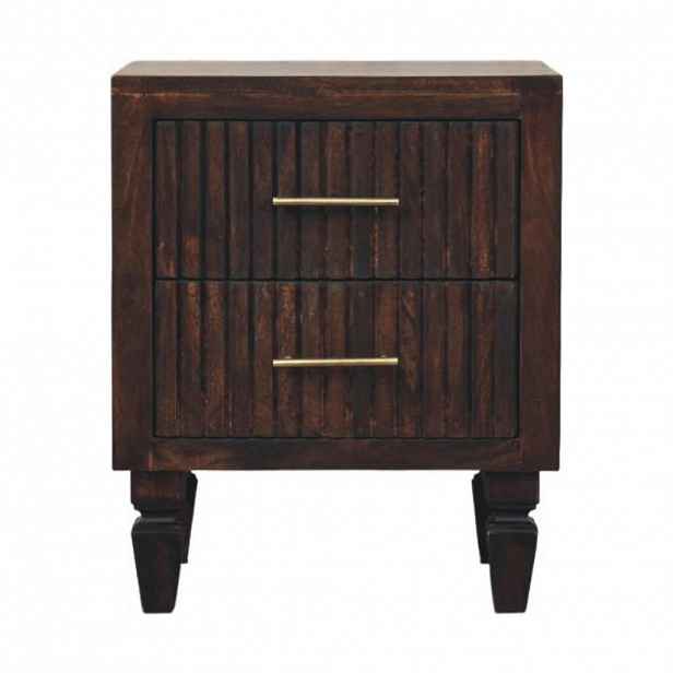 Artisan Furniture KONFERENČNÍ STOLEK z masivního dřeva Mini kaštanově hnědý, 1 zásuvka a otevřená přihrádka, tmavě hnědý