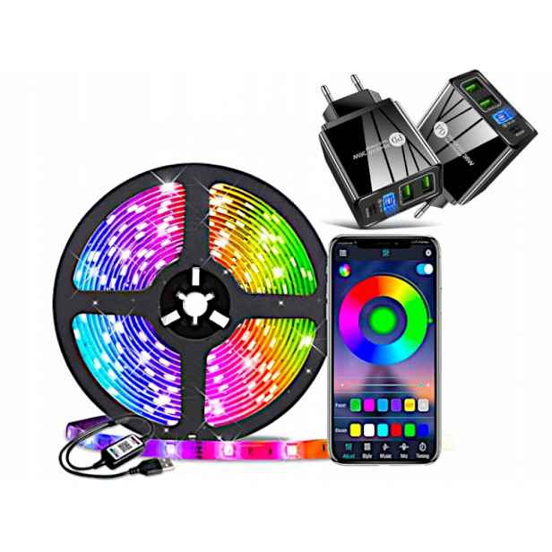 Barevné Led pásky Rgb 3M pro telefon napájecí adaptér
