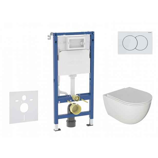 Geberit Duofix - Set předstěnové instalace, klozetu Oudee a sedátka softclose, tlačítko Delta01, alpská bílá SANI11CA3116B