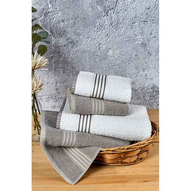 Krémové/taupe bavlněné ručníky a osušky v sadě 4 ks – Mila Home