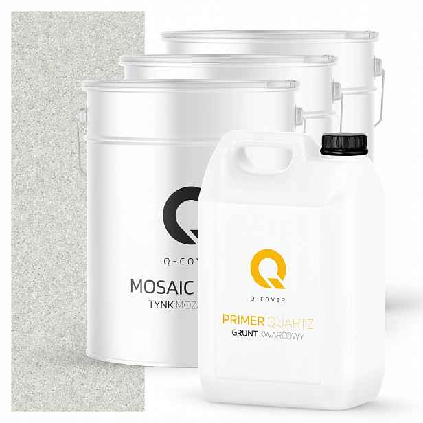 Mozaiková Omítka Bílá M01 Pryskyřičná Ozdobná Vnější 3x 12,5KG Půda 10 m2