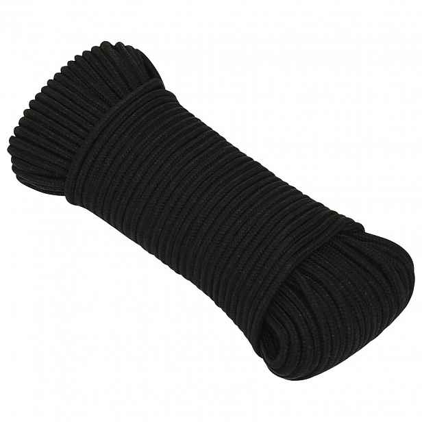 vidaXL Víceúčelové užitkové lano 5 mm 25 m Černá Polyester