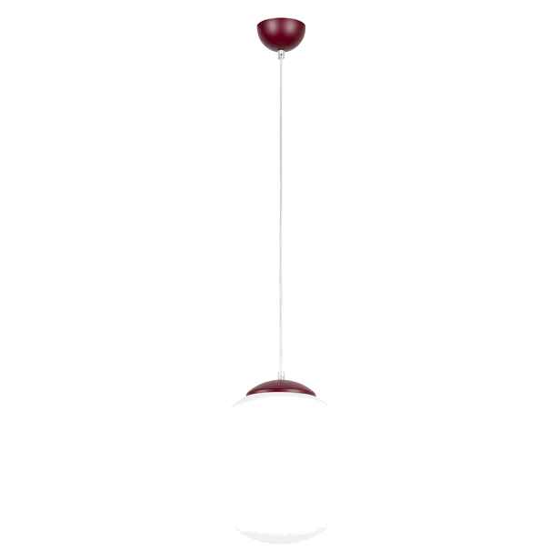 Závěsná lampa Ugo 30 burgundská Stropní osvětlení Mléčná koule Sollux E27