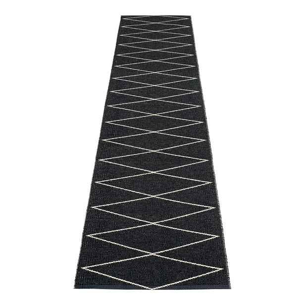 Černý vnitřní a venkovní běhoun 70x320 cm Max Black – Pappelina