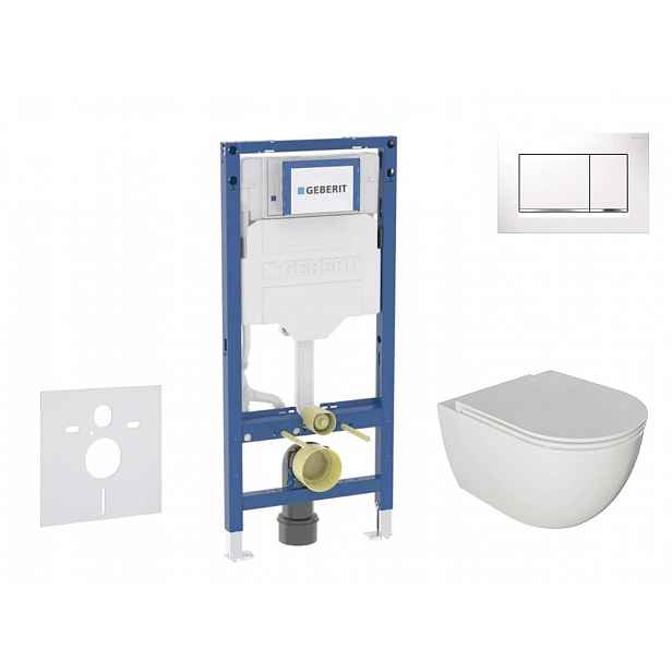 Geberit Duofix - Set předstěnové instalace, klozetu Oudee a sedátka softclose, tlačítko Sigma20, bílá/chrom SANI11CA3115B